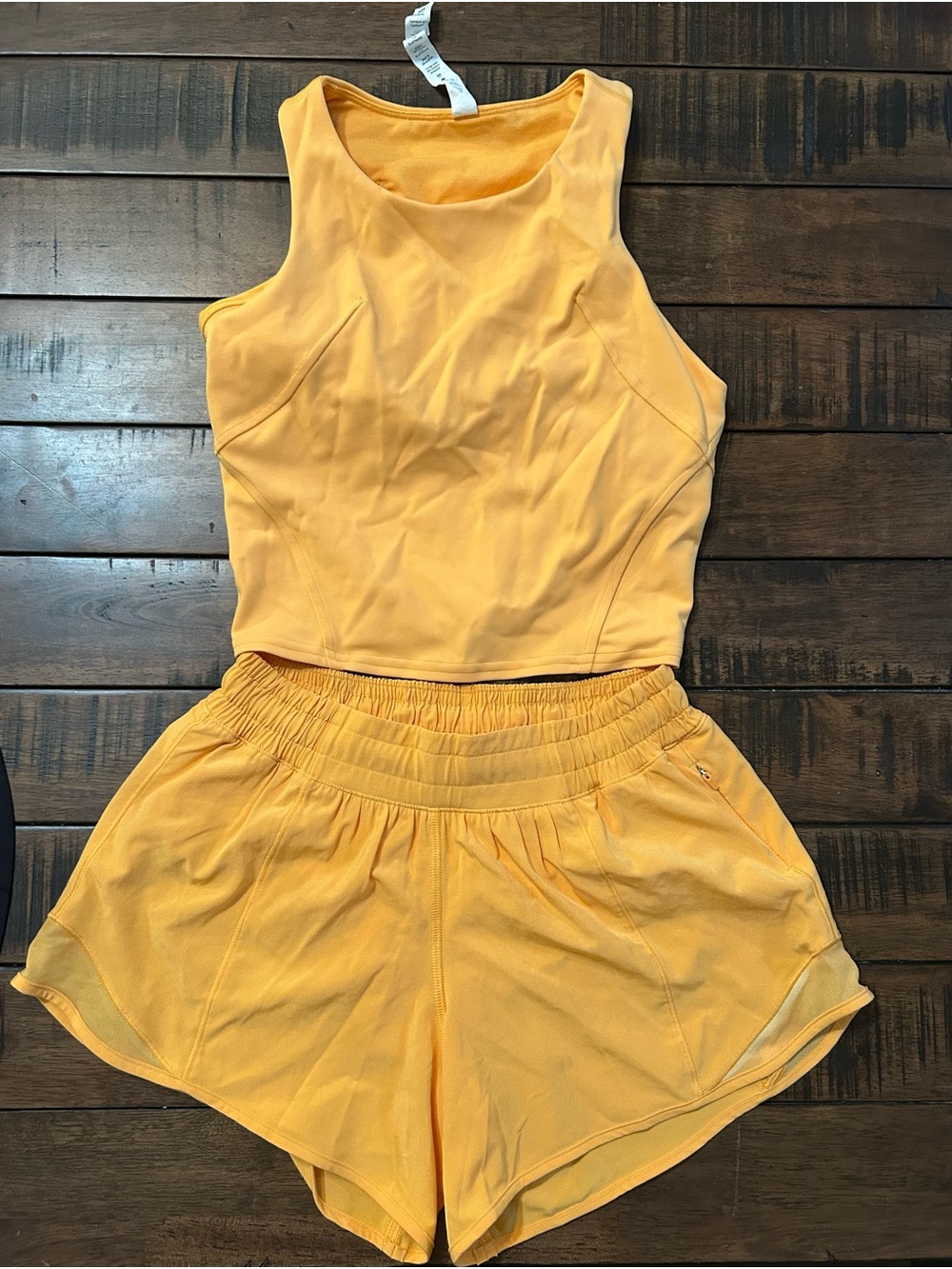 lululemon athletica Yellow Athletic Shorts Set